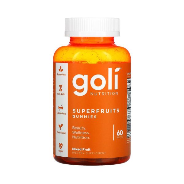 Goli Nutrition, SupperFruit Gummies Mixed Fruit, 60 Pieces