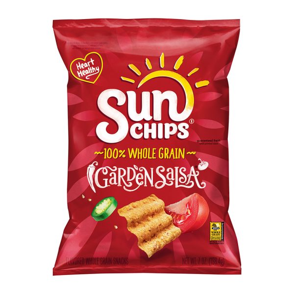 SunChips Garden Salsa Flavored Whole Gain Snacks, 7 oz Bag