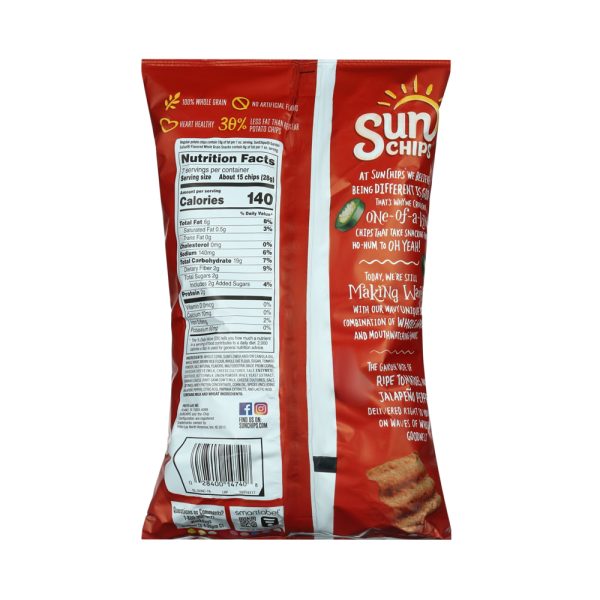 SunChips Garden Salsa Flavored Whole Gain Snacks, 7 oz Bag - Image 3